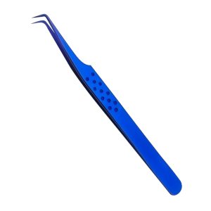 90 Degree Eyelash Tweezers Plasma Coated Slim Boot