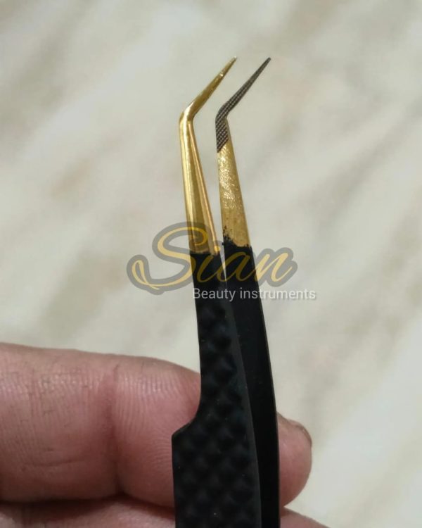Private Label Eyelash Tweezers Fiber Tip